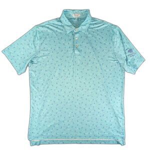 Peter Millar Summer Comfort L Jellyfish Print Polo Blue Bridlewood Golf Club